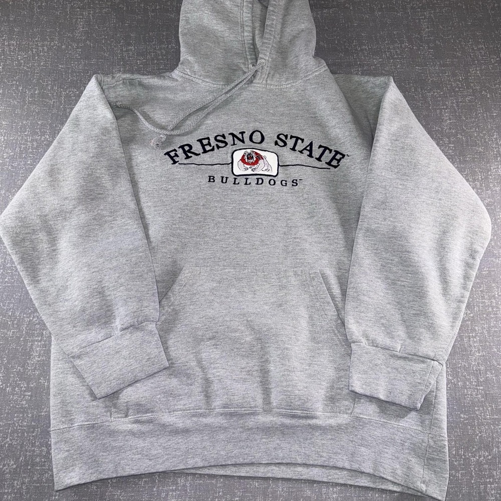 Fresno State Bulldogs Hoodie Sweatshirt Mens Large Gray NCAA Football MV Sport